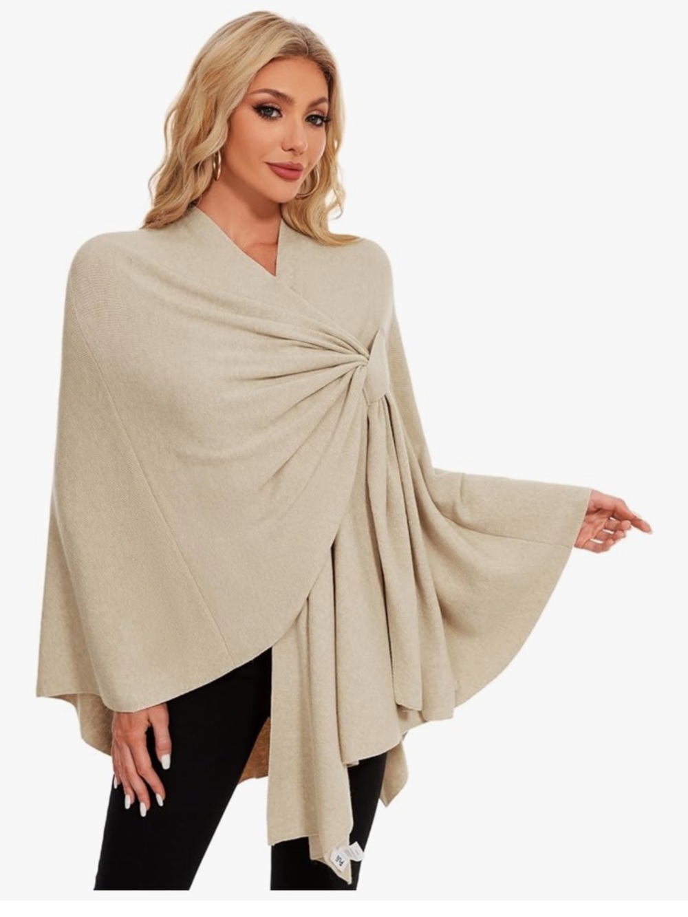 PULI Womens Elegant Cross Front Shawl Wrap